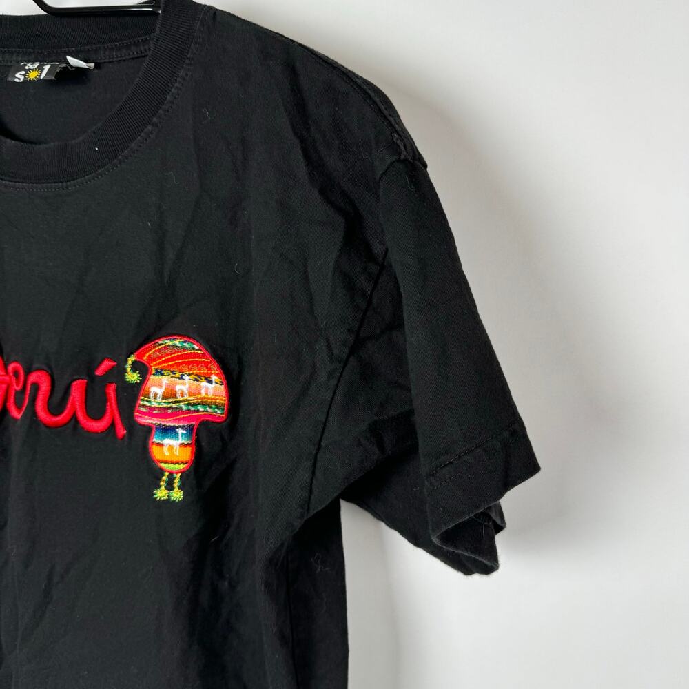 Peru Llama Peruvian Puerta Del Sol T-Shirt Alpaca Embroidered - Picture 4 of 8